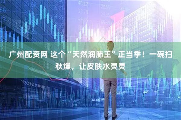 广州配资网 这个“天然润肺王”正当季！一碗扫秋燥，让皮肤水灵灵